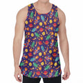 Space Rockets Pattern Print Men's Velvet Tank Top