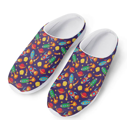 Space Rockets Pattern Print Mesh Casual Shoes