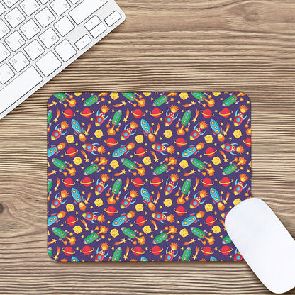 Space Rockets Pattern Print Mouse Pad