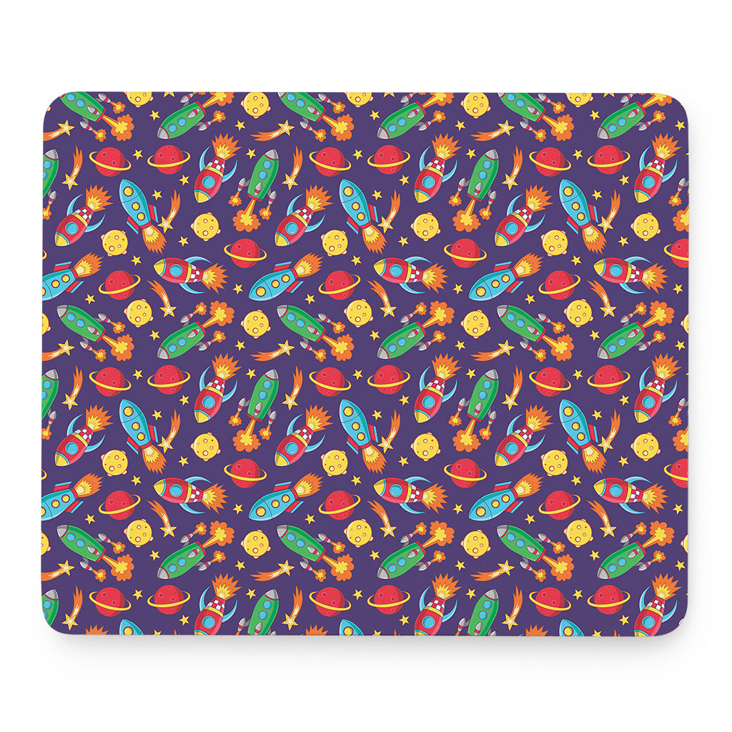 Space Rockets Pattern Print Mouse Pad