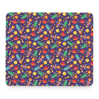 Space Rockets Pattern Print Mouse Pad