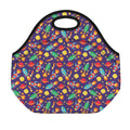 Space Rockets Pattern Print Neoprene Lunch Bag