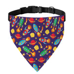 Space Rockets Pattern Print Over The Collar Dog Bandana