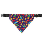 Space Rockets Pattern Print Over The Collar Dog Bandana