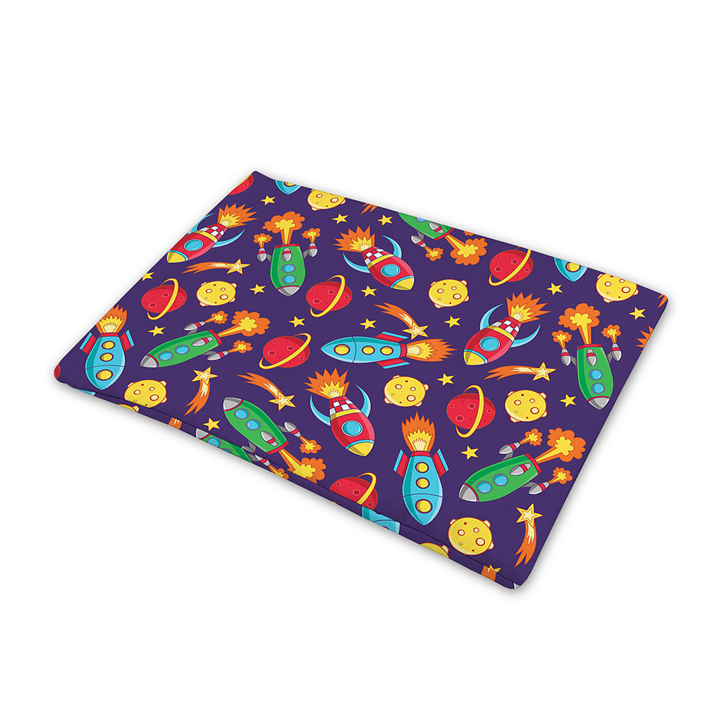 Space Rockets Pattern Print Pet Cooling Mat Cover