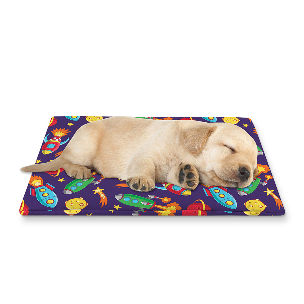 Space Rockets Pattern Print Pet Cooling Mat Cover