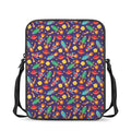 Space Rockets Pattern Print Rectangular Crossbody Bag