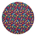 Space Rockets Pattern Print Round Blanket