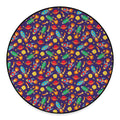 Space Rockets Pattern Print Round Floor Mat