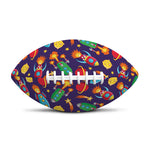 Space Rockets Pattern Print Rugby Ball