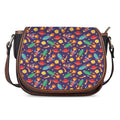 Space Rockets Pattern Print Saddle Bag