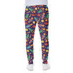 Space Rockets Pattern Print Scuba Joggers