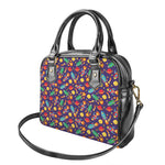Space Rockets Pattern Print Shoulder Handbag