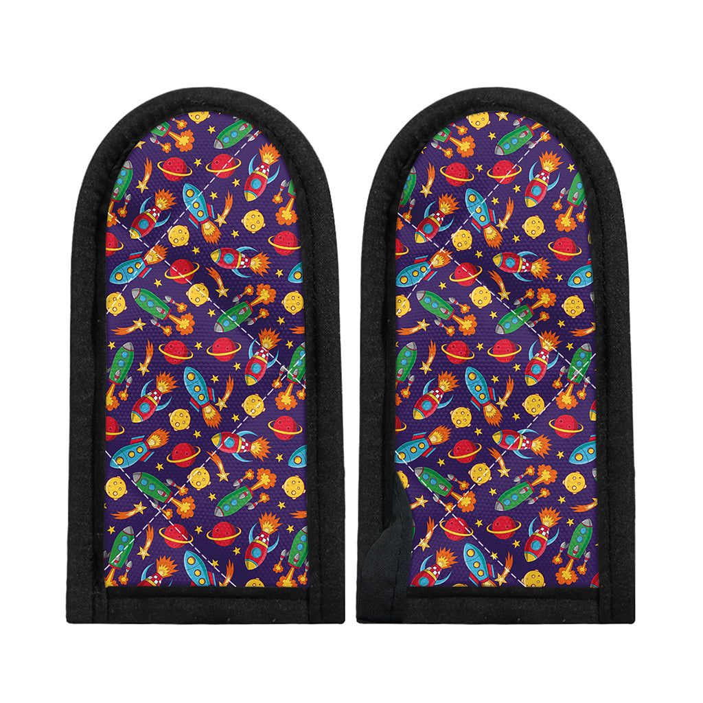 Space Rockets Pattern Print Skillet Handle Cover