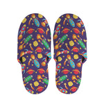 Space Rockets Pattern Print Slippers