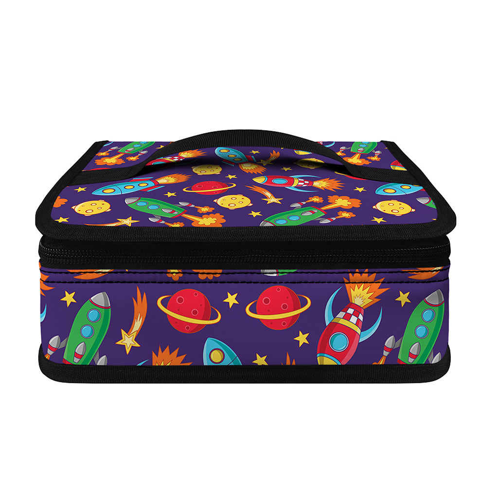 Space Rockets Pattern Print Small Lunch Bag