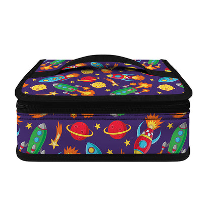Space Rockets Pattern Print Small Lunch Bag