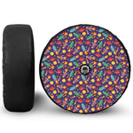 Space Rockets Pattern Print Tire Cover With Camera Hole