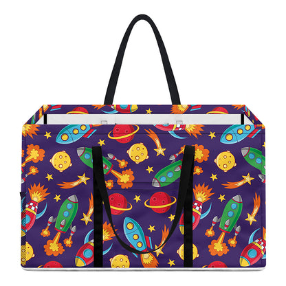 Space Rockets Pattern Print Utility Tote Bag