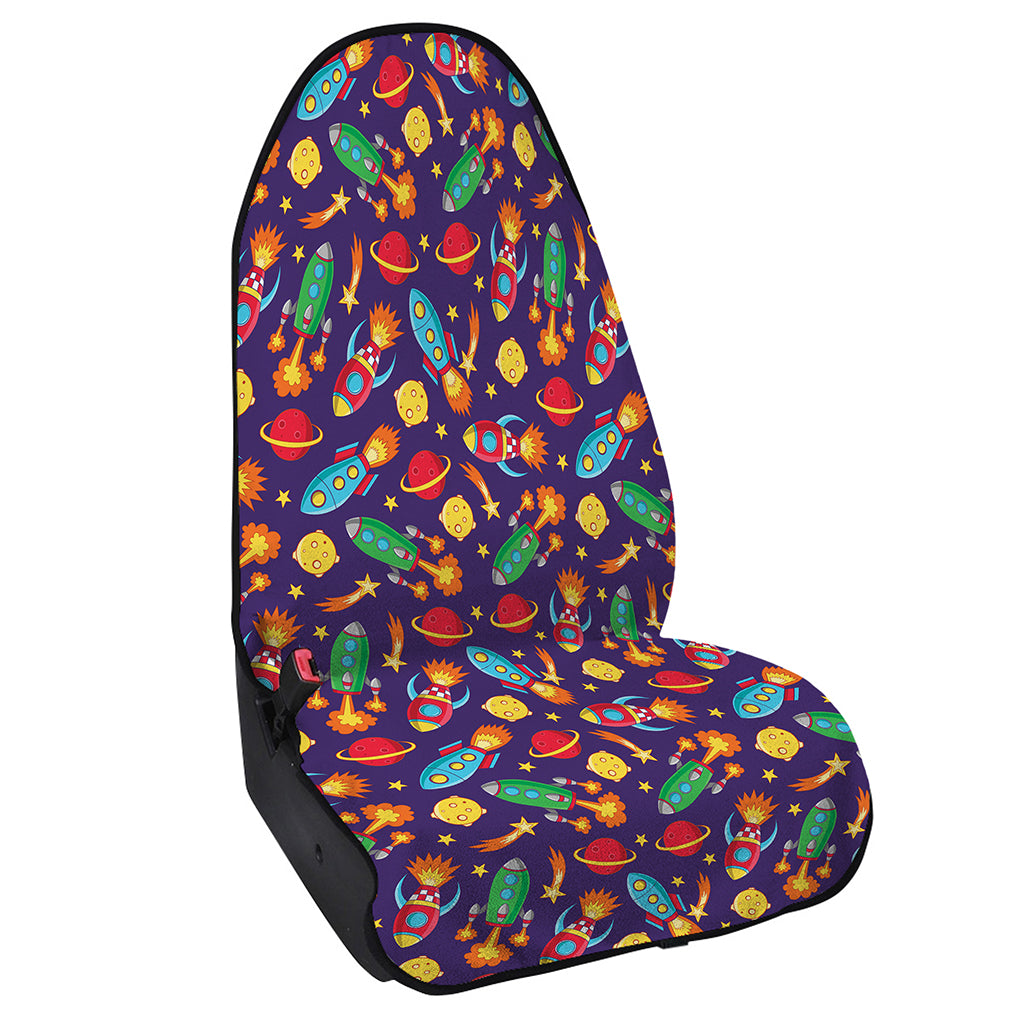 Space Rockets Pattern Print Waterproof Car Seat Cover