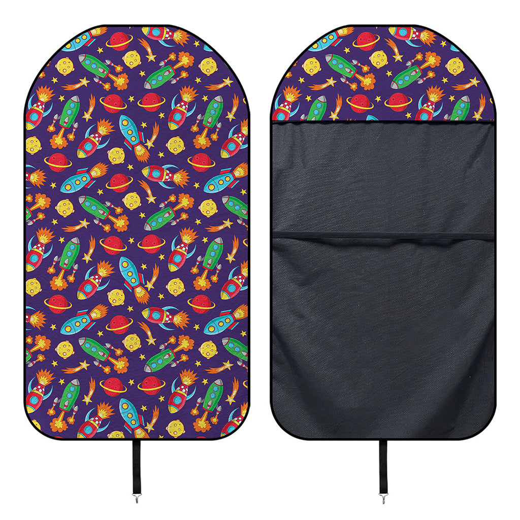 Space Rockets Pattern Print Waterproof Car Seat Cover