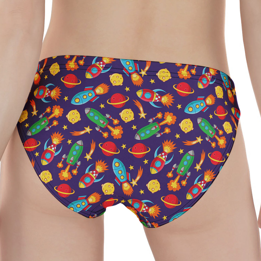 Space Rockets Pattern Print Women's Panties