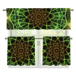 Sparkle Kaleidoscope Print 3 Piece Kitchen Curtains