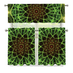 Sparkle Kaleidoscope Print 3 Piece Kitchen Curtains
