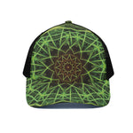 Sparkle Kaleidoscope Print Black Mesh Trucker Cap