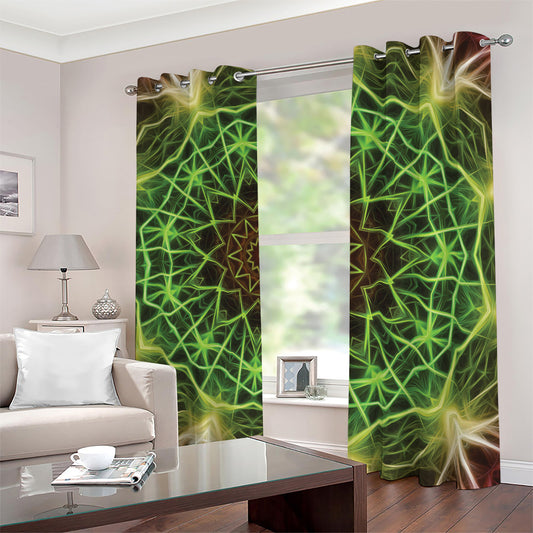 Sparkle Kaleidoscope Print Blackout Grommet Curtains