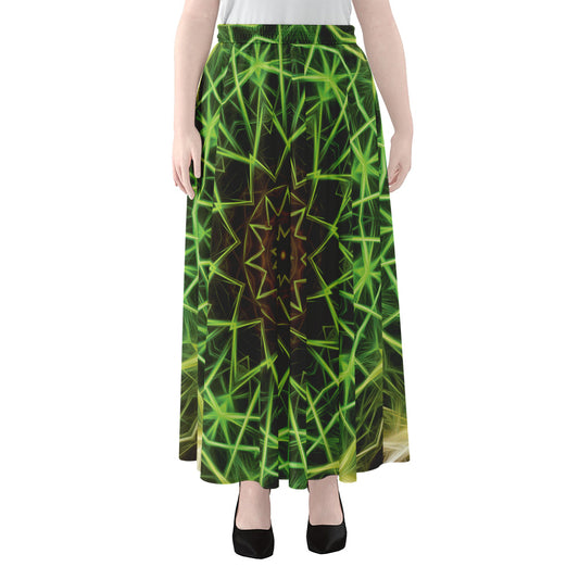 Sparkle Kaleidoscope Print Chiffon Maxi Skirt