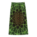 Sparkle Kaleidoscope Print Cotton Front Slit Maxi Skirt