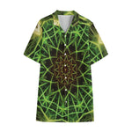 Sparkle Kaleidoscope Print Cotton Hawaiian Shirt