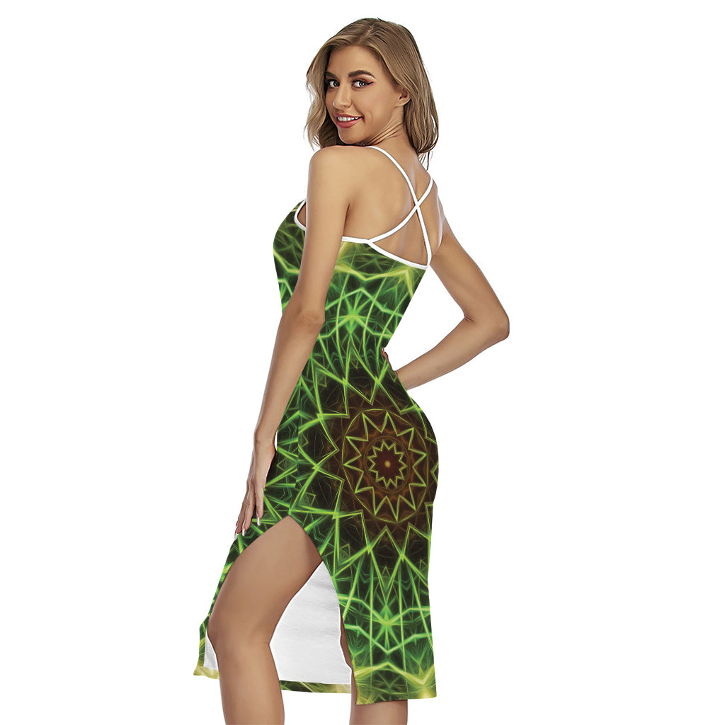Sparkle Kaleidoscope Print Cross Back Cami Dress