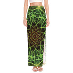 Sparkle Kaleidoscope Print High Slit Maxi Skirt