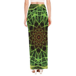Sparkle Kaleidoscope Print High Slit Maxi Skirt