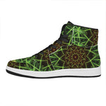 Sparkle Kaleidoscope Print High Top Leather Sneakers