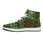 Sparkle Kaleidoscope Print High Top Leather Sneakers