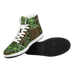 Sparkle Kaleidoscope Print High Top Leather Sneakers