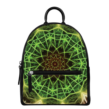 Sparkle Kaleidoscope Print Leather Backpack