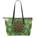 Sparkle Kaleidoscope Print Leather Tote Bag
