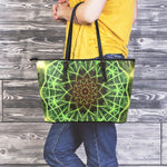 Sparkle Kaleidoscope Print Leather Tote Bag