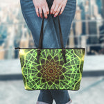Sparkle Kaleidoscope Print Leather Tote Bag
