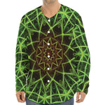 Sparkle Kaleidoscope Print Long Sleeve Baseball Jersey