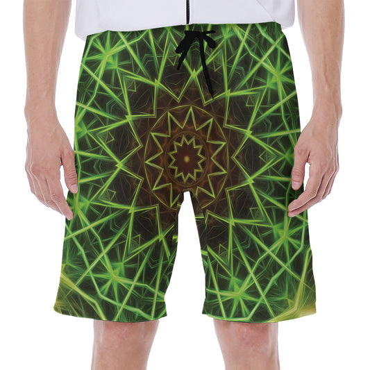 Sparkle Kaleidoscope Print Men's Beach Shorts