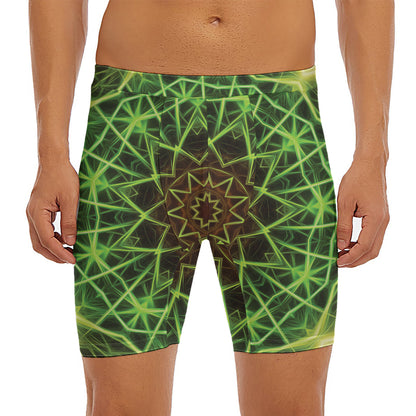 Sparkle Kaleidoscope Print Men's Long Boxer Briefs