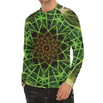 Sparkle Kaleidoscope Print Men's Long Sleeve Rash Guard