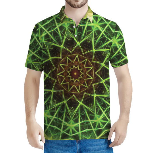 Sparkle Kaleidoscope Print Men's Polo Shirt