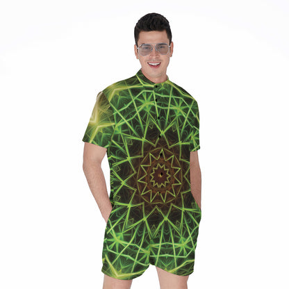 Sparkle Kaleidoscope Print Men's Rompers
