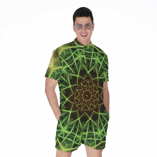 Sparkle Kaleidoscope Print Men's Rompers